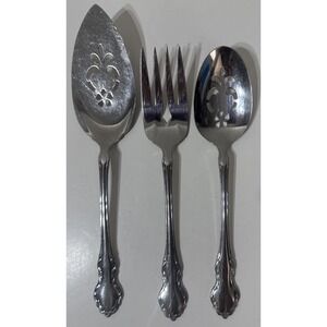 Oneida Community TENNYSON Stainless Heirloom Glossy Silverware 3 Pcs Retired LOT